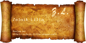 Zelnik Lilla névjegykártya